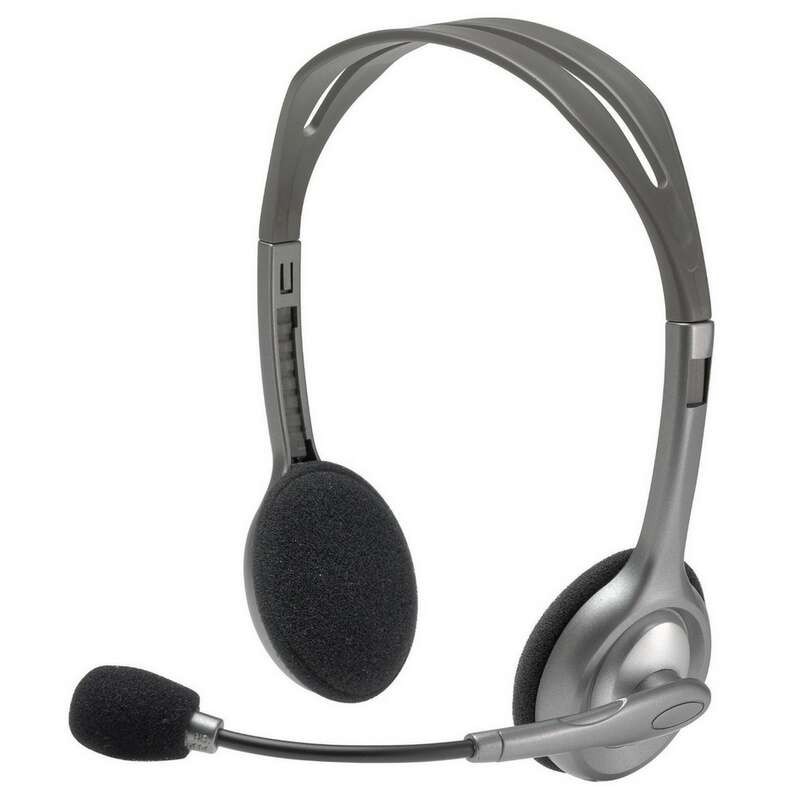Cuffie stereo Logitech H110 con microfono pieghevole - Archetto regolabile - Jack da 3.5 mm - Cavo da 1.80 m - Colore grigio