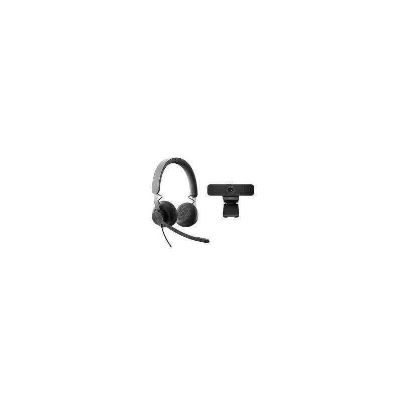 Logitech Personal Collaboration Pack con webcam video C925e FullHD 1080p + cuffie cablate MSFT Teams Zone. nero