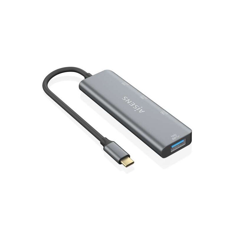 Aisens Hub USB 3.2 GEN2 10G USB-C - USB-C/M-1xUSB-C/H-3xUSB-A/H - 15cm - Colore Grigio