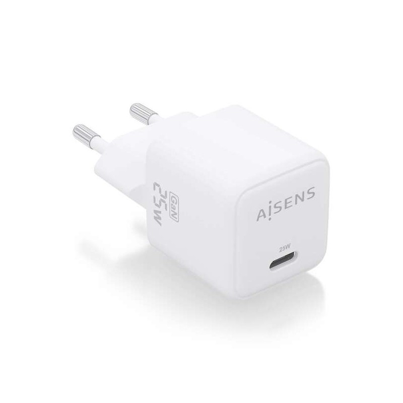 Caricabatterie Aisens Gan 25W - 1xUSB-C PD3.0 QC4.0 - Colore bianco