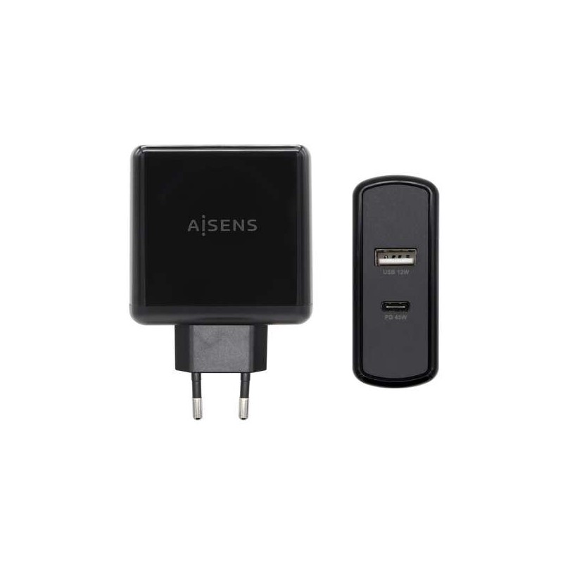 Caricabatterie per smartphone Aisens 57W 1x USB-C PD3.0 45W. 1x USB-A 5V/2.4A 12W