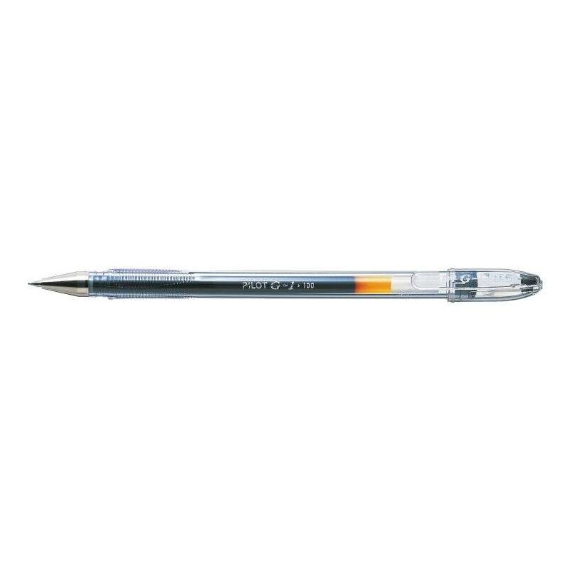 Penna gel Pilot G1 - Ricaricabile - Punta sferica da 0.5 mm - Corsa 0.3 mm - Corpo trasparente - Colore nero