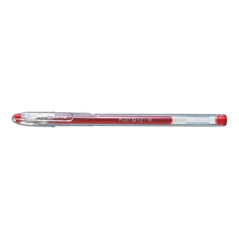 Penna gel Pilot G1 - Ricaricabile - Punta a sfera da 0.5 mm - Corsa da 0.3 mm - Corpo trasparente - Colore rosso