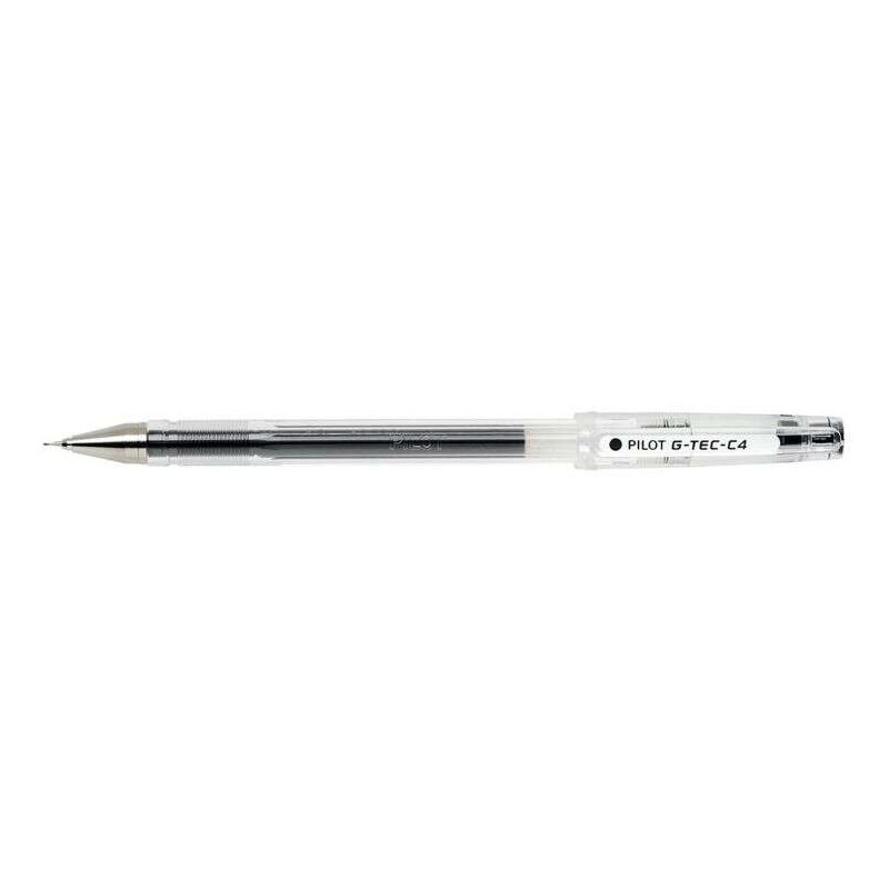 Penna gel Pilot G-Tec C4 - Extra fine - Ricaricabile - Punta a sfera da 0.4 mm - Corsa da 0.2 mm - Colore nero