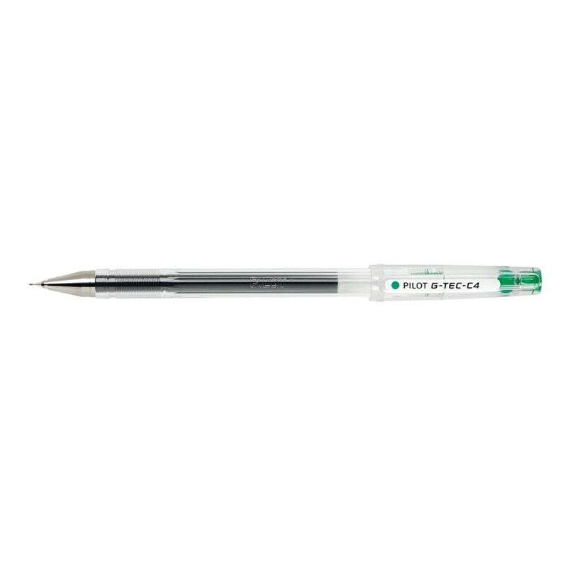 Penna gel Pilot G-Tec C4 - Extra fine - Ricaricabile - Punta a sfera da 0.4 mm - Corsa da 0.2 mm - Colore verde
