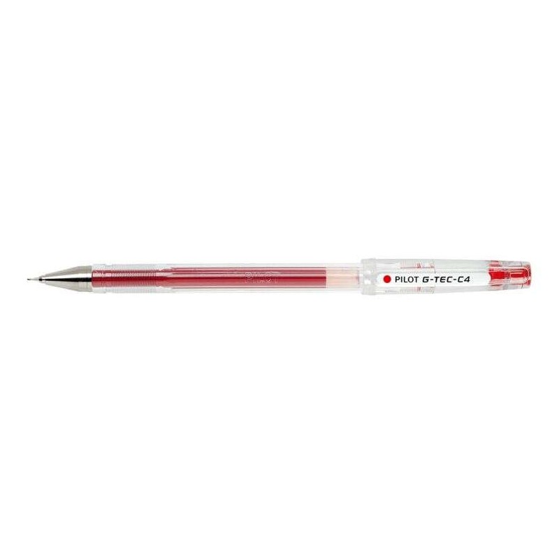 Penna gel Pilot G-Tec C4 - Extra fine - Ricaricabile - Punta a sfera da 0.4 mm - Corsa da 0.2 mm - Colore rosso