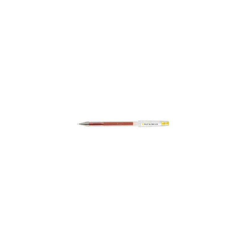 Penna gel Pilot G-Tec C4 - Extra fine - Ricaricabile - Punta a sfera da 0.4 mm - Corsa da 0.2 mm - Colore giallo