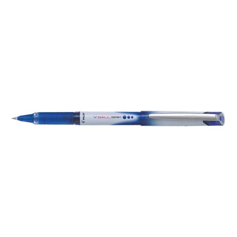 Penna Pilot a inchiostro liquido V Ball Grip 05 - Punta conica a sfera 0.5 mm - Corsa 0.3 mm - Impugnatura in gomma - Colore Blu