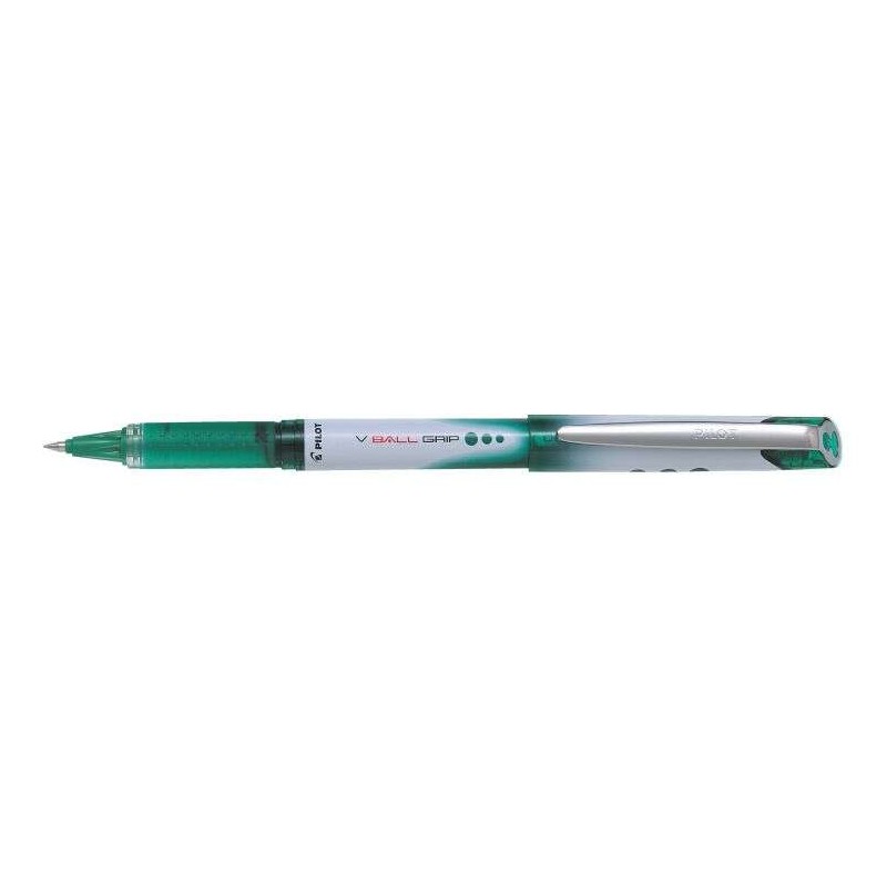 Penna Pilot a inchiostro liquido V Ball Grip 07 - Punta conica a sfera 0.7 mm - Corsa 0.5 mm - Impugnatura in gomma - Colore ver