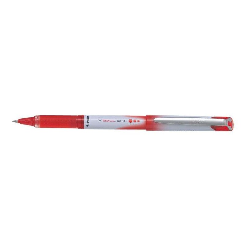 Penna Pilot a inchiostro liquido V Ball Grip 07 - Punta conica a sfera 0.7 mm - Corsa 0.5 mm - Impugnatura in gomma - Colore ros