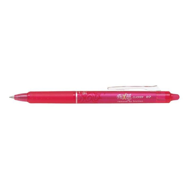 Penna gel cancellabile retrattile Frixion Clicker - Punta sferica da 0.7 mm - Corsa 0.4 mm - Impugnatura ergonomica - Colore ros
