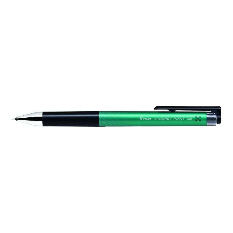 Penna gel retrattile Pilot Synergy Point - Ricaricabile - Punta fine 0.5 mm - Corsa 0.25 mm - Colore verde