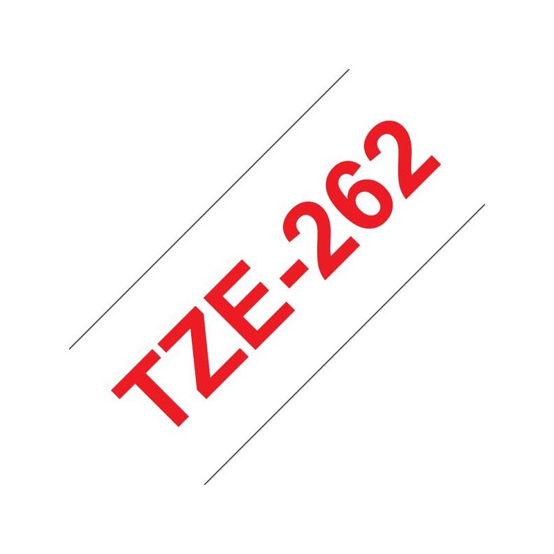 Nastro per etichette laminato generico Brother TZe262 - Testo rosso su sfondo bianco - Larghezza 36 mm x 8 metri