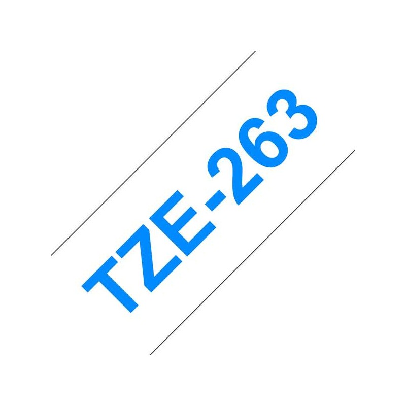 Nastro per etichette laminato generico Brother TZe263 - Testo blu su sfondo bianco - Larghezza 36 mm x 8 metri