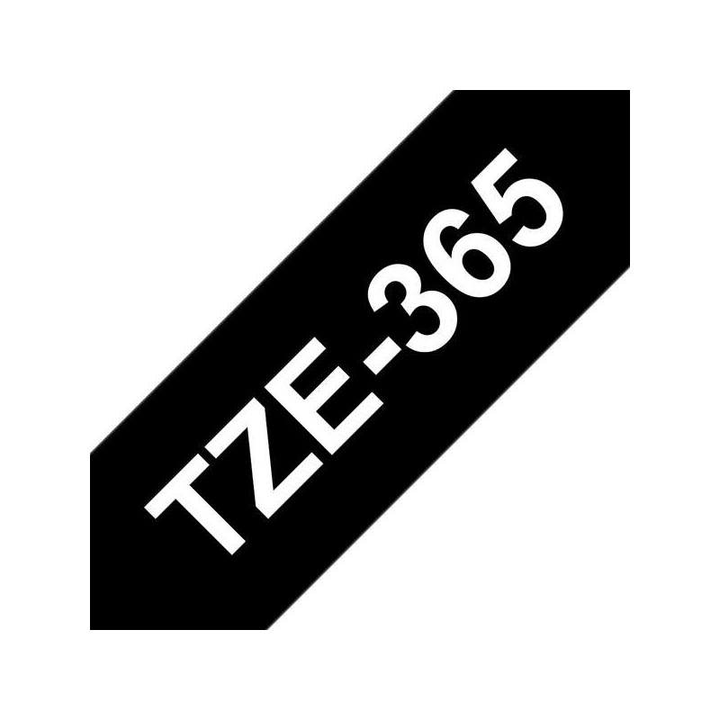 Nastro per etichette laminato generico Brother TZe365 - Testo bianco su sfondo nero - Larghezza 36 mm x 8 metri