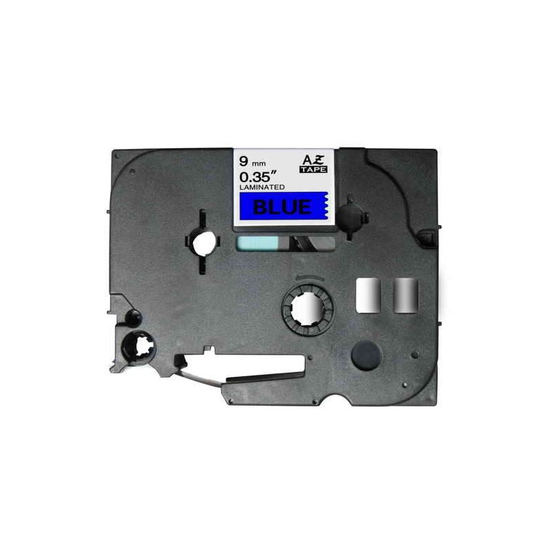 Brother TZe521 Cinta Laminada Generica de Etiquetas - Texto negro sobre fondo azul - Ancho 9mm x 8 metros