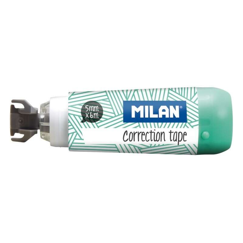 Nastri correttori cilindrici Milan - Misure 5 mm x 6 m - Correzione a secco - Per tutti i tipi di carta - Colori assortiti