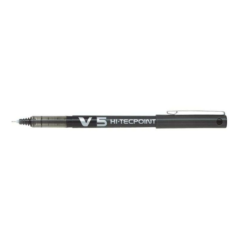 Penna roller Pilot V5 HI-Tecpoint a inchiostro liquido - Punta ago fine 0.5 mm - Corsa 0.3 mm - Colore nero