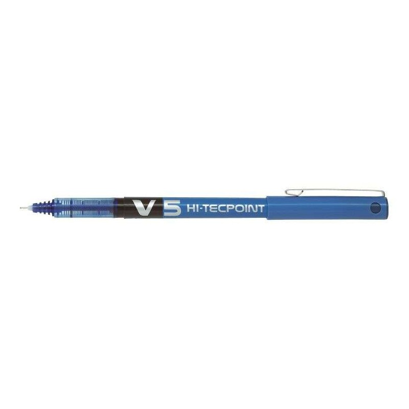 Penna roller Pilot V5 HI-Tecpoint a inchiostro liquido - Punta ago fine 0.5 mm - Corsa 0.3 mm - Colore blu