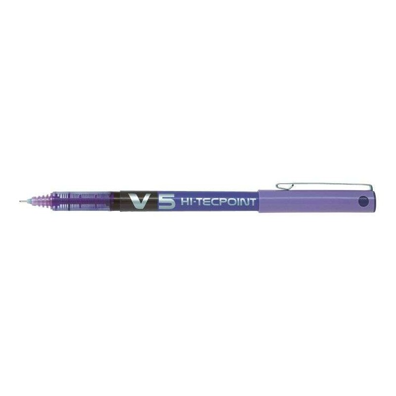 Penna roller Pilot V5 HI-Tecpoint a inchiostro liquido - Punta ago fine 0.5 mm - Corsa 0.3 mm - Colore viola