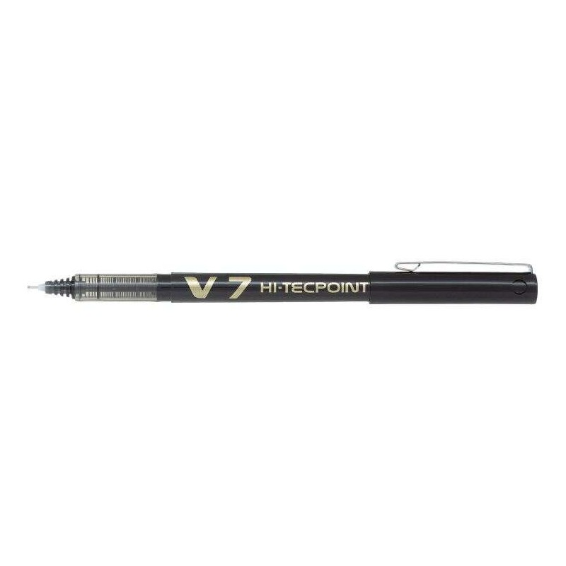 Penna roller Pilot V7 HI-Tecpoint a inchiostro liquido - Punta ago fine 0.7 mm - Corsa 0.5 mm - Colore nero