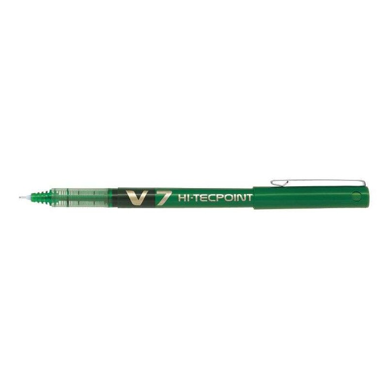 Penna roller Pilot V7 HI-Tecpoint a inchiostro liquido - Punta ago fine 0.7 mm - Corsa 0.5 mm - Colore verde
