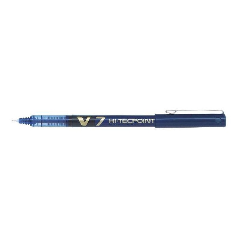 Penna roller Pilot V7 HI-Tecpoint a inchiostro liquido - Punta ago fine 0.7 mm - Corsa 0.5 mm - Colore blu