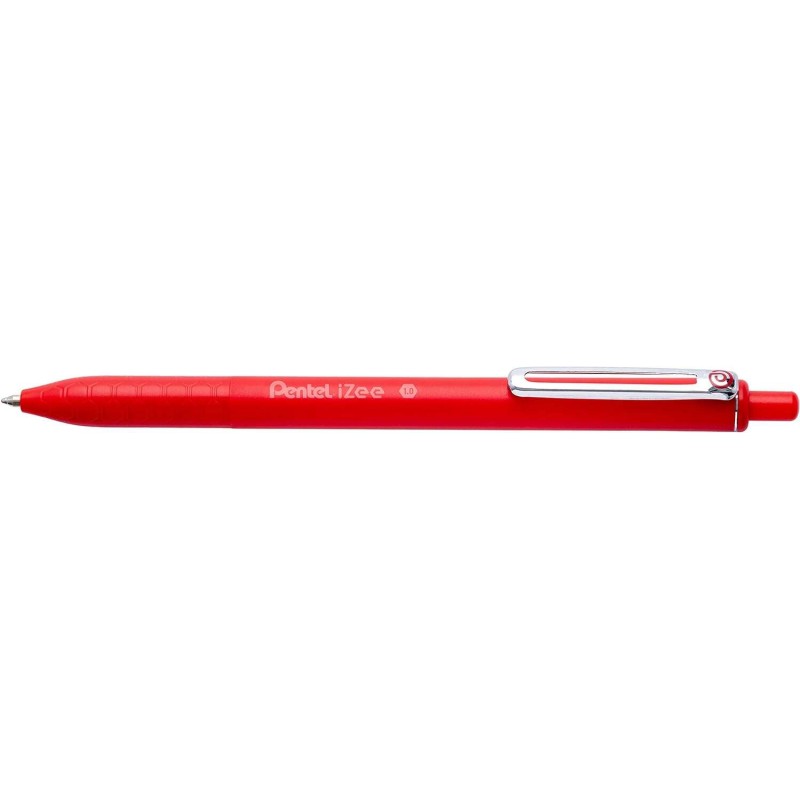 Penna a sfera retrattile Pentel iZee - Punta da 0.7 mm - Corsa da 0.35 mm - Clip in metallo - Colore rosso
