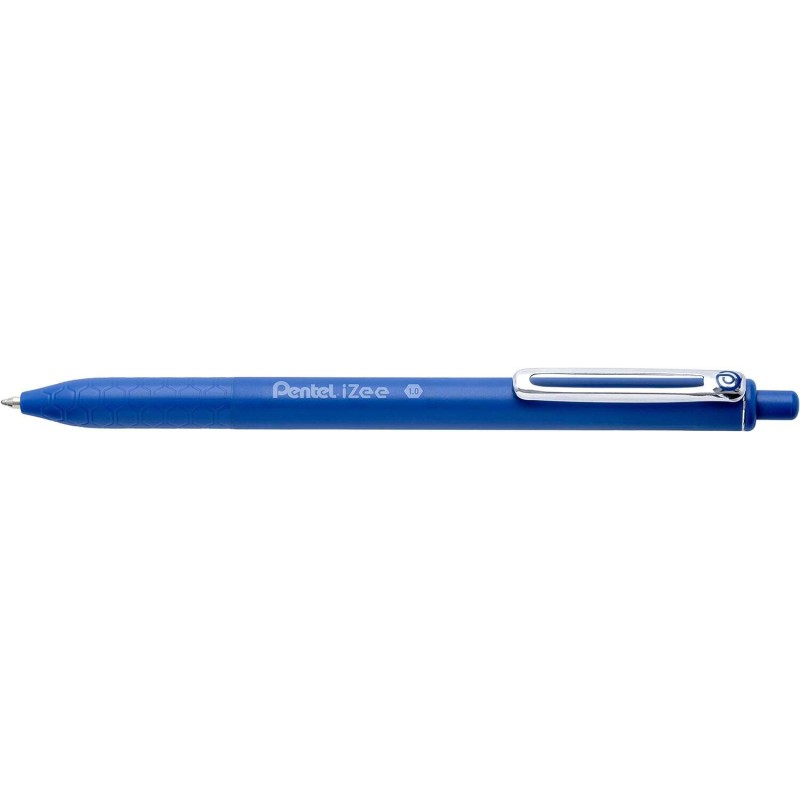 Penna a sfera retrattile Pentel iZee - Punta da 0.7 mm - Corsa da 0.35 mm - Clip in metallo - Colore blu