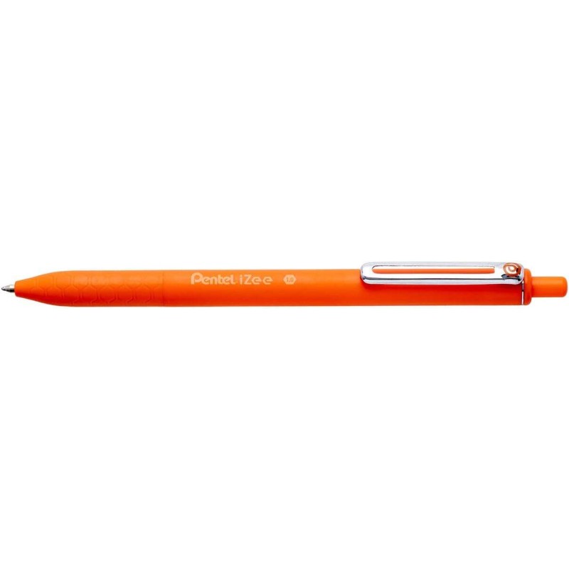 Penna a sfera retrattile Pentel iZee - Punta da 0.7 mm - Corsa da 0.35 mm - Clip in metallo - Colore arancione