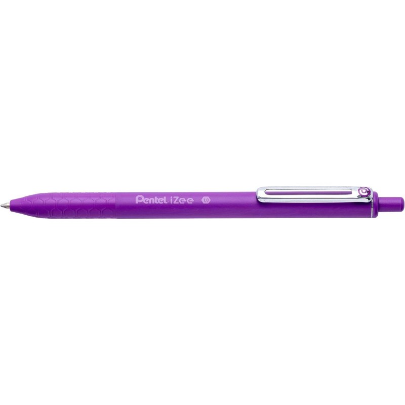 Penna a sfera retrattile Pentel iZee - Punta da 0.7 mm - Corsa da 0.35 mm - Clip in metallo - Colore viola