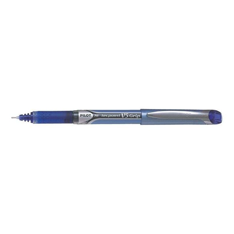 Penna a inchiostro liquido Pilot Hi-Tecpoint V5 Grip - Punta ago fine 0.5 mm - Corsa 0.3 mm - Colore blu