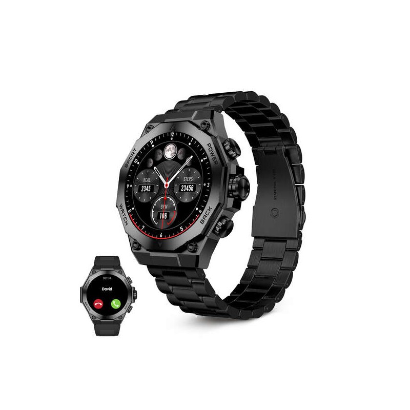 Smartwatch Ksix Titanio - Frequenza Cardiaca - Monitoraggio del Sonno - Colore Nero