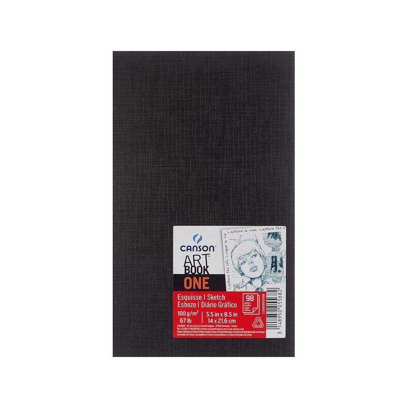 Canson Sketch One Quaderno da disegno fine con 98 fogli 100 g 14x21.6 cm - Colore bianco