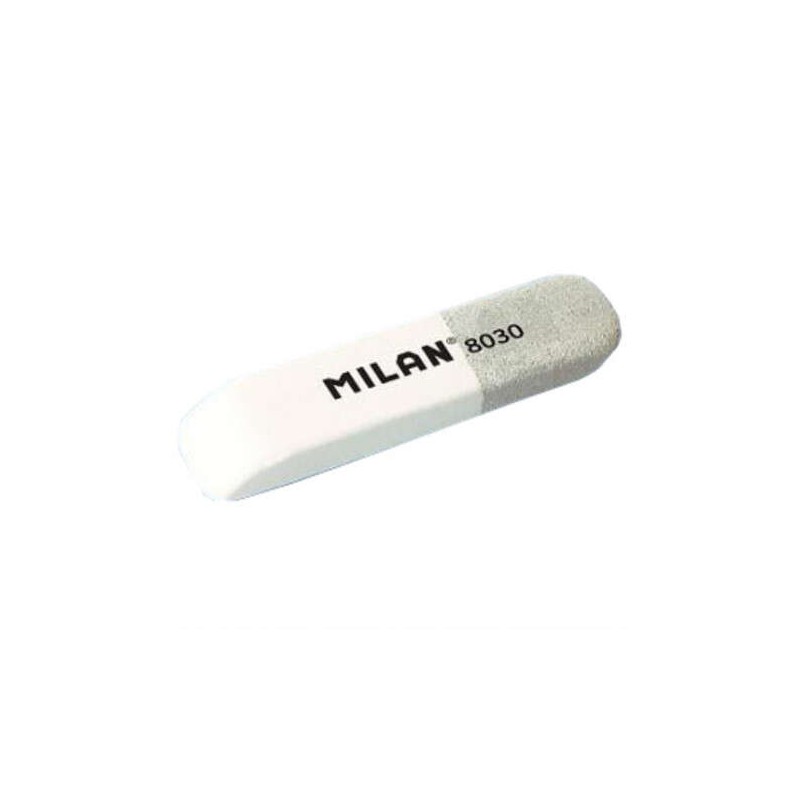 Gomma smussata Milan 8030 - Doppio Uso - Flessibile - Pangrattato - Gomma - Colore Bianco/Grigio