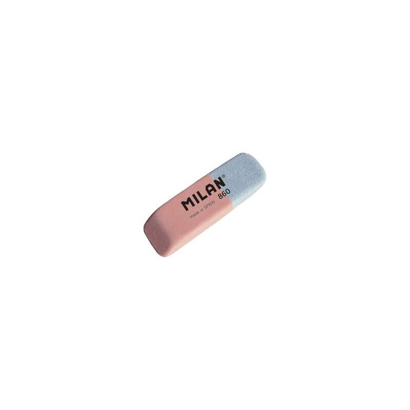 Gomma smussata Milan 860 - Doppio uso - Flessibile - Pangrattato - Gomma - Colore rosa/blu