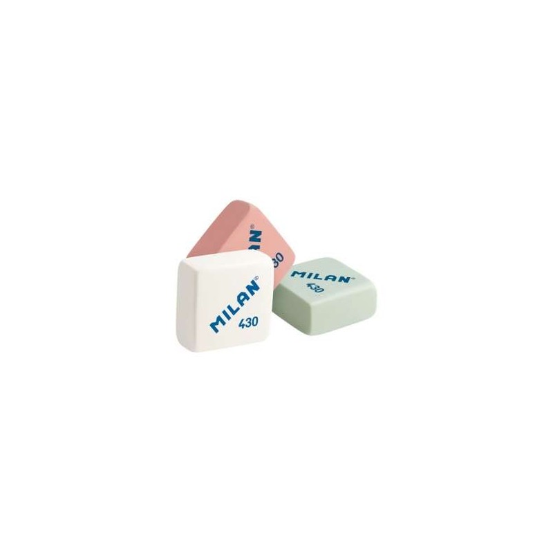Gomma quadrata Milan 430 - Briciola di pane - Gomma sintetica morbida - Colori assortiti