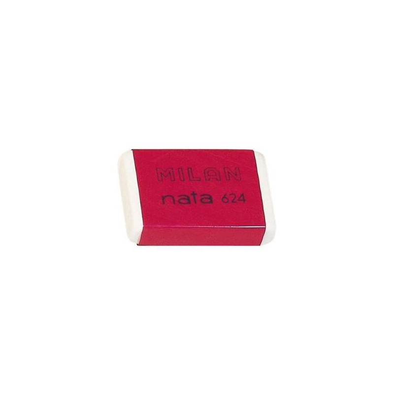 Gomma rettangolare Milan Nata 624 - Plastica - Morbida - Non abrasiva - Colore bianco
