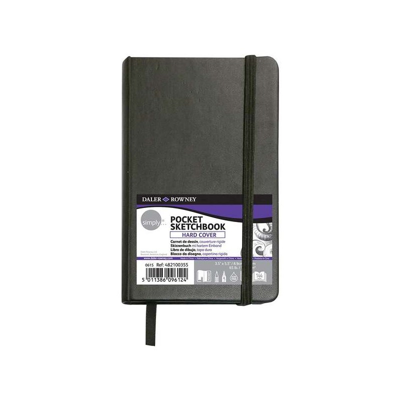 Quaderno Daler Rowney Simply Sewn - Formato 9x14 cm - 72 fogli di carta da 100 g/mg2 - Colore bianco