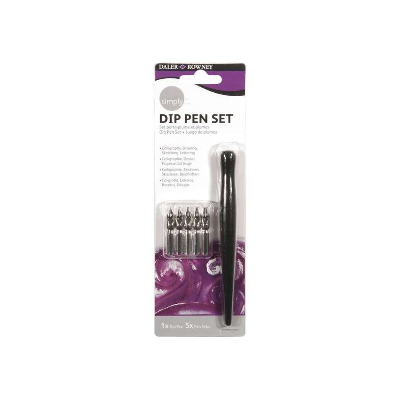 Daler Rowney Simply Confezione da 1 portapenne e 5 pennini - Nero
