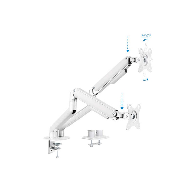 Tooq Tavolo inclinabile girevole Supporto da tavolo 2 bracci 17-32 - Colore bianco