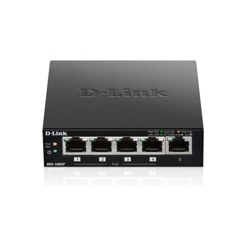 Switch D-Link 5 porte Fast Ethernet 1 porta abilitata PoE