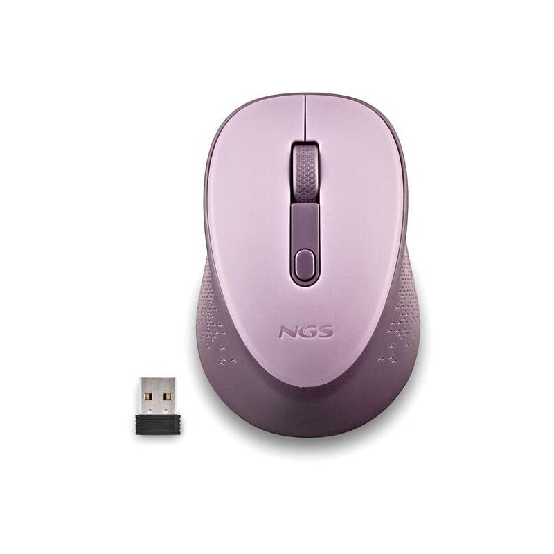 Mouse USB wireless NGS Dew Lilac 1600 dpi - 3 pulsanti - Utilizzo per destrimani - Colore lilla