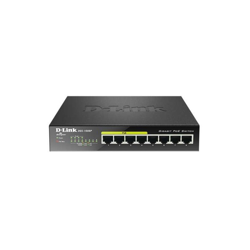 Switch D-Link 8 porte Gigabit 10/100/1000 Mbps - PoE