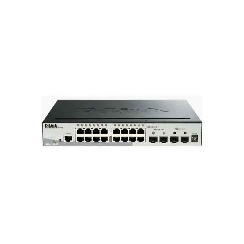D-Link Switch Semigestionable 16 Puertos Gigabit + 2 Puertos Giga Combo + 2 Puertos 10G SFP+