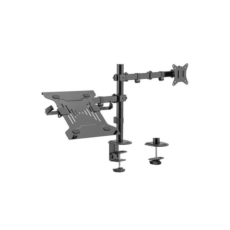 Supporto da tavolo Aisens Girevole e Inclinabile per Laptop e Monitor/TV 9Kg da 17-32 - Nero