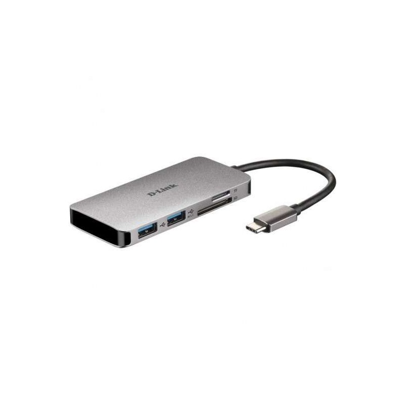 D-Link USB-C Hub Lettore SD 6 in 1. MicroSD. 4K HDMI. USB-C. 2x USB 3.0