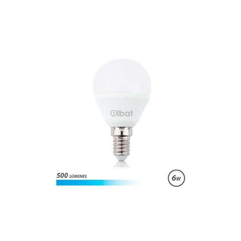 Lampadina LED Elbat G45 6W 500LM E14 Luce Fredda - Risparmio Energetico - Lunga Durata - Basso Consumo - Colore Bianco
