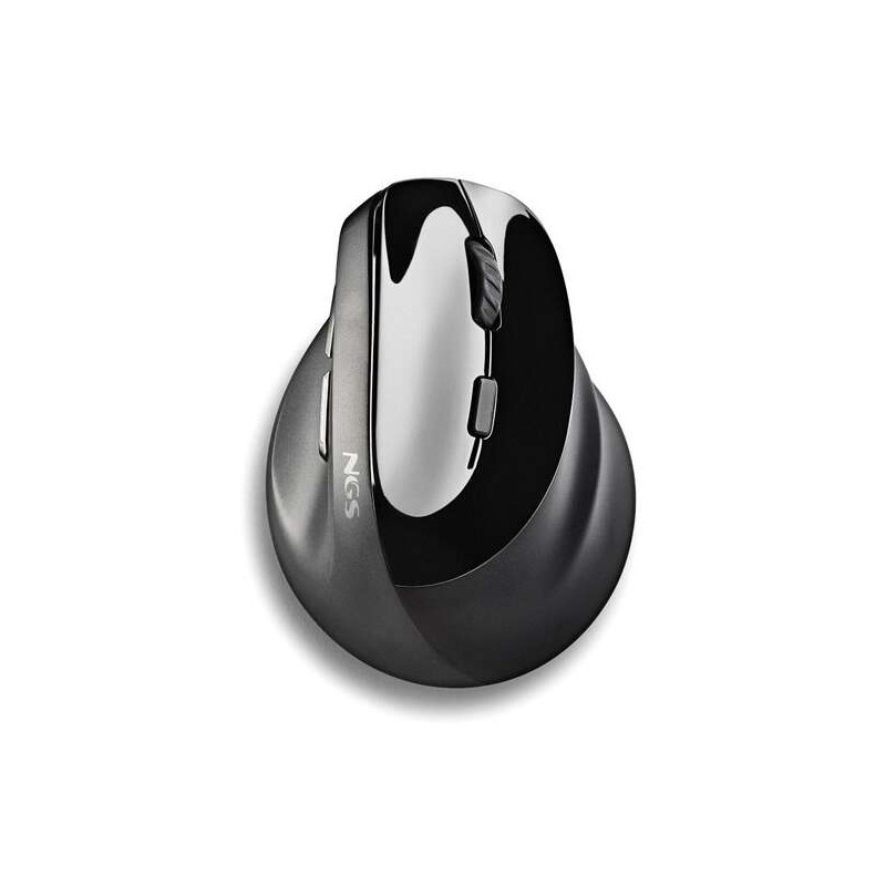 Mouse verticale ergonomico wireless NGS Evo Moksha USB 2400 dpi - 5 pulsanti - Tasti silenziosi - Colore nero