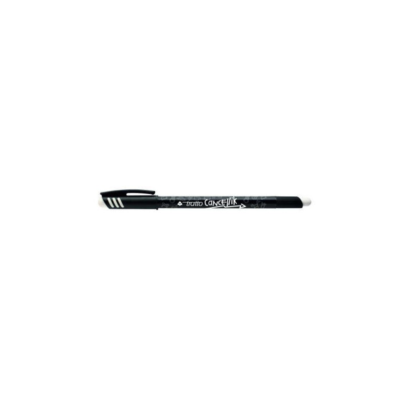 Penna a sfera Tratto Cancellik - Inchiostro cancellabile - Tratto 0.4 mm - Doppia gomma - Colore nero
